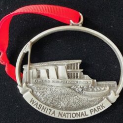 A pewter ornament of Washita Battlefield National Historic Site.