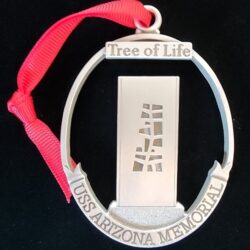 Pewter USS Arizona Memorial ornament.