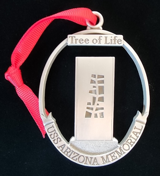 Pewter USS Arizona Memorial ornament.